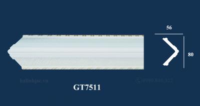 Phào chỉ PS trắng vàng - Góc tường GT7511